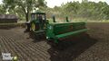 John Deere 3650 tractor seeding peas with Great Plains SOLID STAND 1500 seeder - rear view