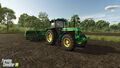 John Deere 3650 tractor seeding peas with Great Plains SOLID STAND 1500 seeder - front view