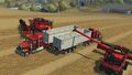 Both Case IH Axial-Flow 9230 filling the Lizard Truck with a Kröger Agroliner SRB3-35 trailers