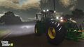 John Deere 9R Series tractor driving in the rainy weather